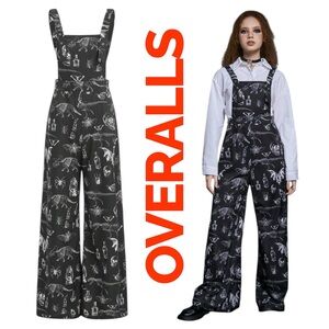 Stylish Black Printed Women's Overalls All over Animal Print Jumpsuit women’s M